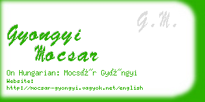 gyongyi mocsar business card